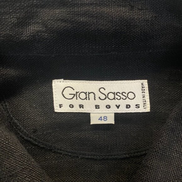 Gran Sasso Men 100% Linen Black Shackets Full Zip Pockets Size 48 Made in Italy - Picture 3 of 7
